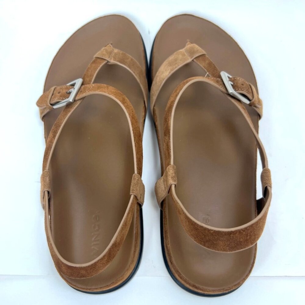 Vince Franca Elmwood Sandals Brown Leather Strappy Sandals Women Size 10
